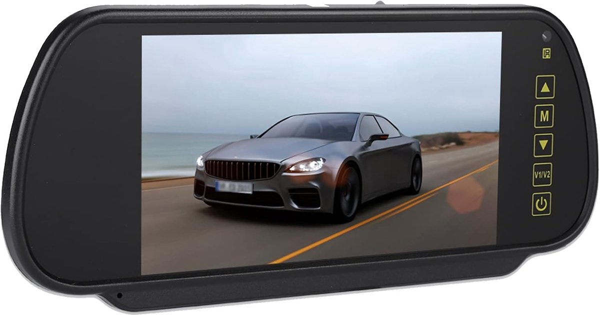 SnelShoppen - Achteruitkijkmonitor 7 Inch LCD Scherm voor Achteruitrijcamera, Spiegelscherm met DC9V-DC26V Voeding, Eenvoudige Installatie en Reversin