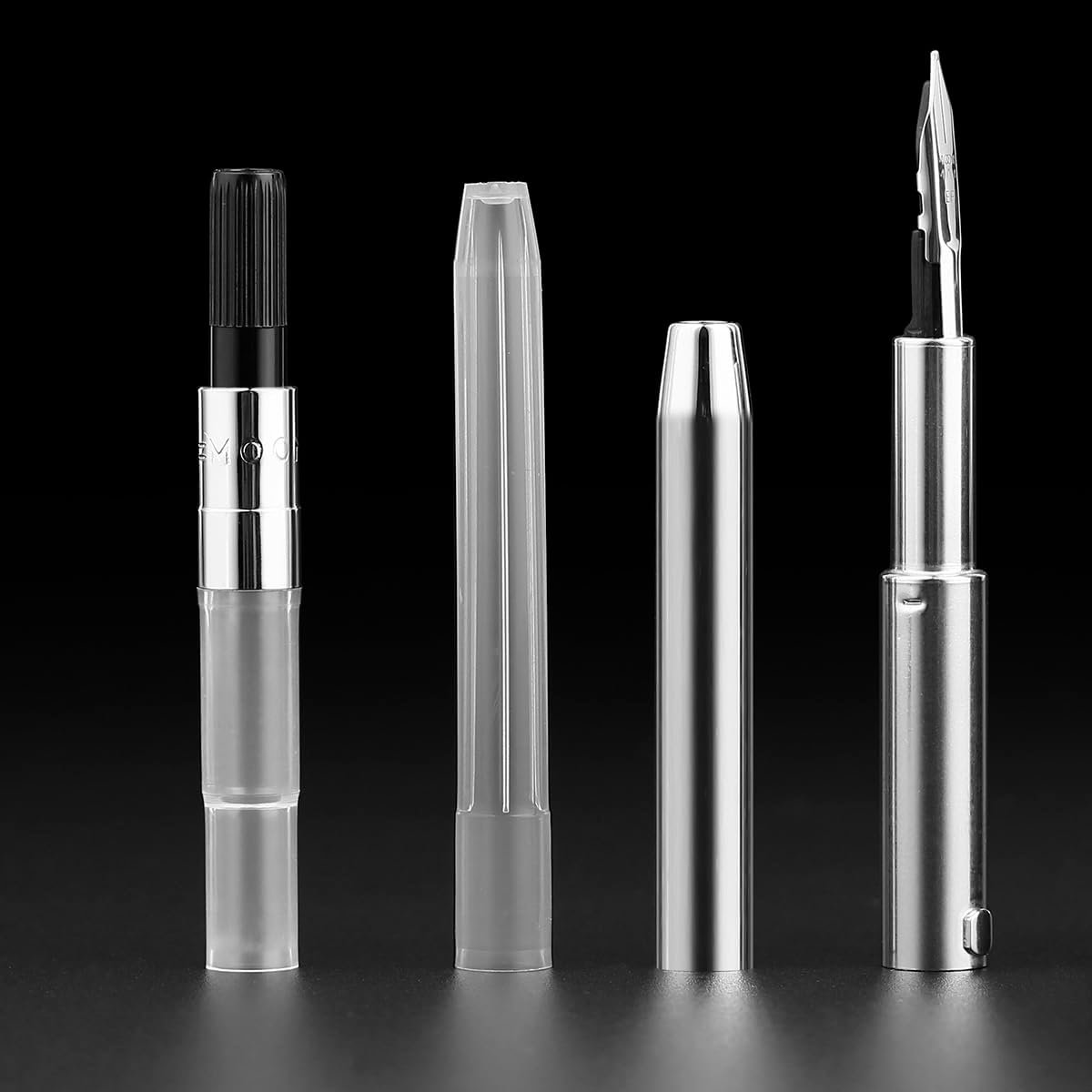 SnelShoppen - Vulpen Uittrekbaar Extra Fijne Punt, Zwart Kunststof Inktpen met Converter, Perfect voor Thuis en Op Kantoor