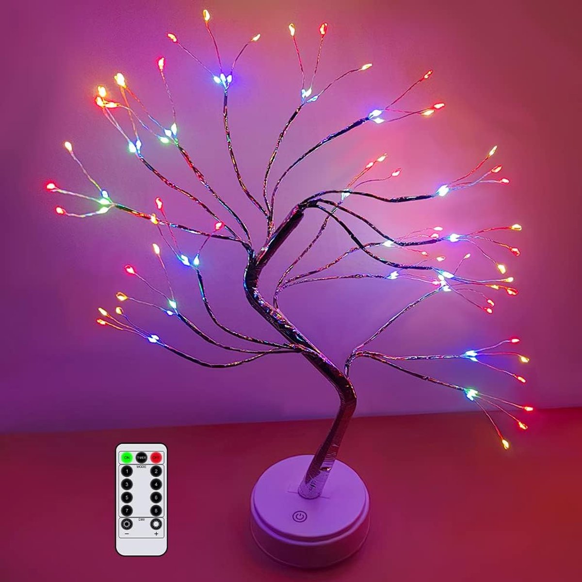 DIY boomlampen 108 LED tafellampen - koperdraden - afstandsbediening - sfeervolle verlichting voor slaapkamer - ShopVlot
