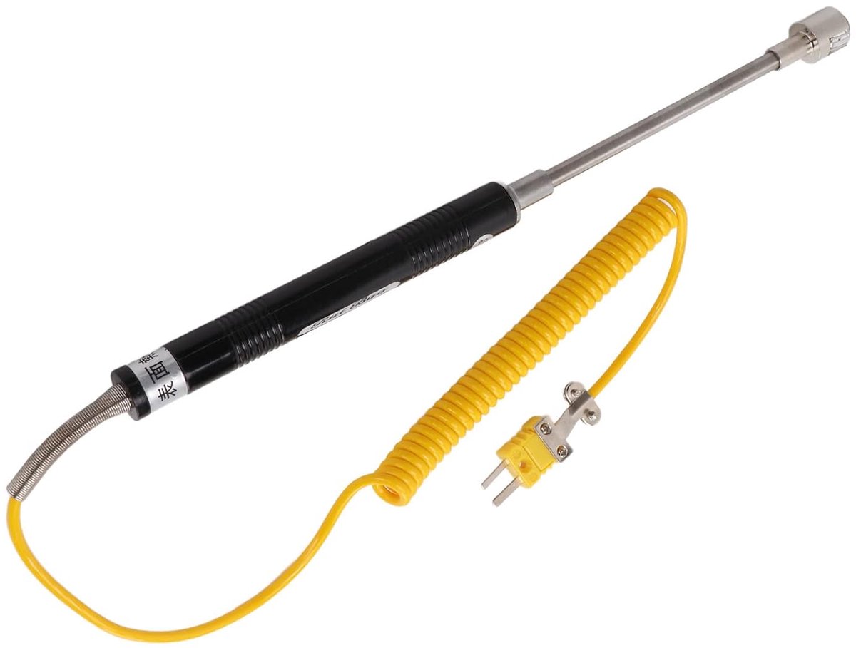 SnelShoppen - K-Type Thermokoppel Draad, Temperatuursonde met Rechte Schacht, Hittebestendige Staal Sensor voor Temperatuurmeting, Ideaal voor Profess