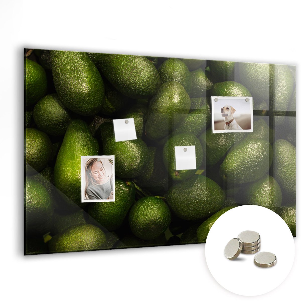 Coloray Glazen Magneetbord - Magnetisch Bord Abstract landschap - 90x60 cm - Groente Magneetbord - Magnetic Board - Glazen Magneetbord