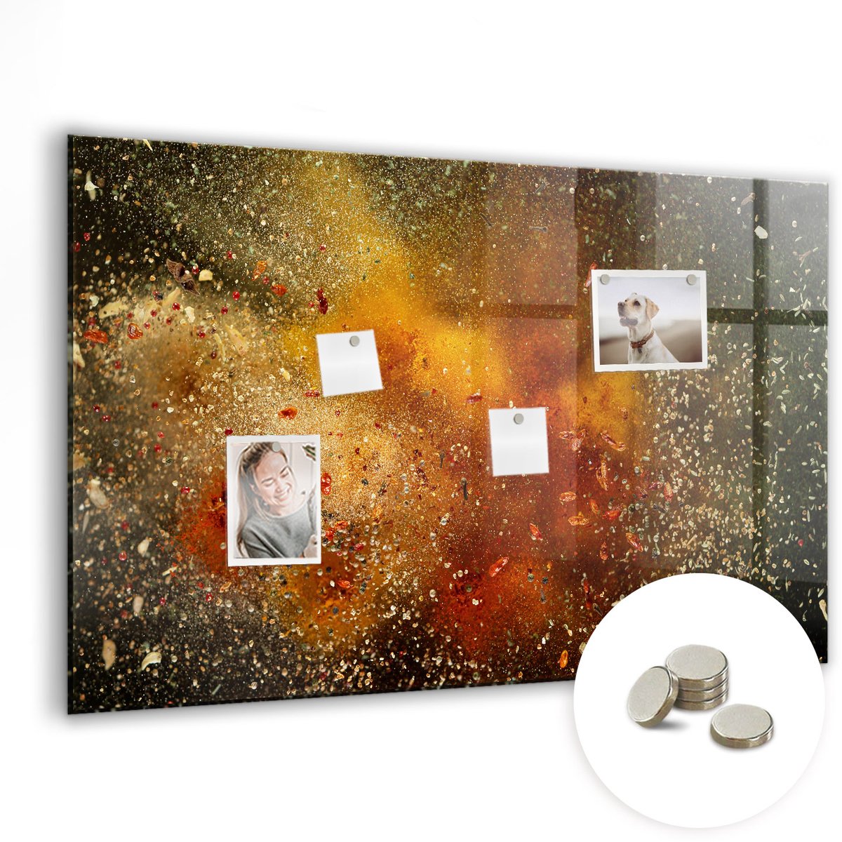 Coloray Glazen Magneetbord - Magnetisch Bord Kleur: flesgroen - 90x60 cm - Veelkleurig Magneetbord - Magnetic Board - Glazen Magneetbord