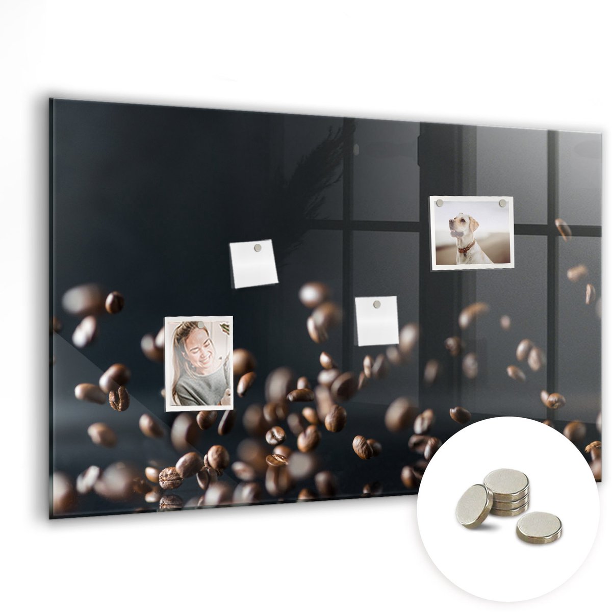 Coloray Glazen Magneetbord - Magnetisch Bord Ananas - 90x60 cm - Veelkleurig Magneetbord - Magnetic Board - Bureau Decoratie