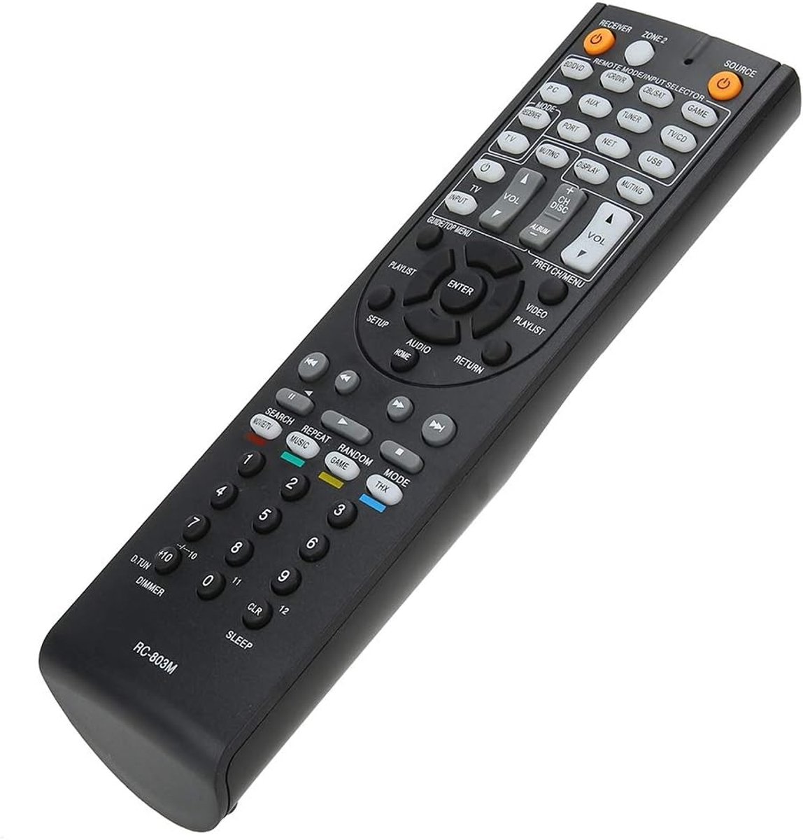 SnelShoppen - Onkyo Afstandsbediening Vervanging voor TX NR609, Duurzaam ABS Materiaal, Max. 10M Bereik, Geschikt voor AV Receiver, Perfect voor Thuis