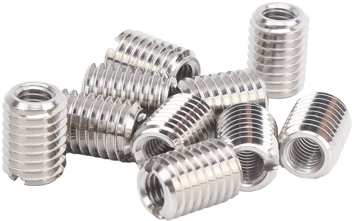 SnelShoppen - Pack van 10 Draadreparatie Moeren M6 x 1 en M10 x 1.5, 14mm RVS Draadherstelset voor Duurzaam Gebruik in Huis en Tuin