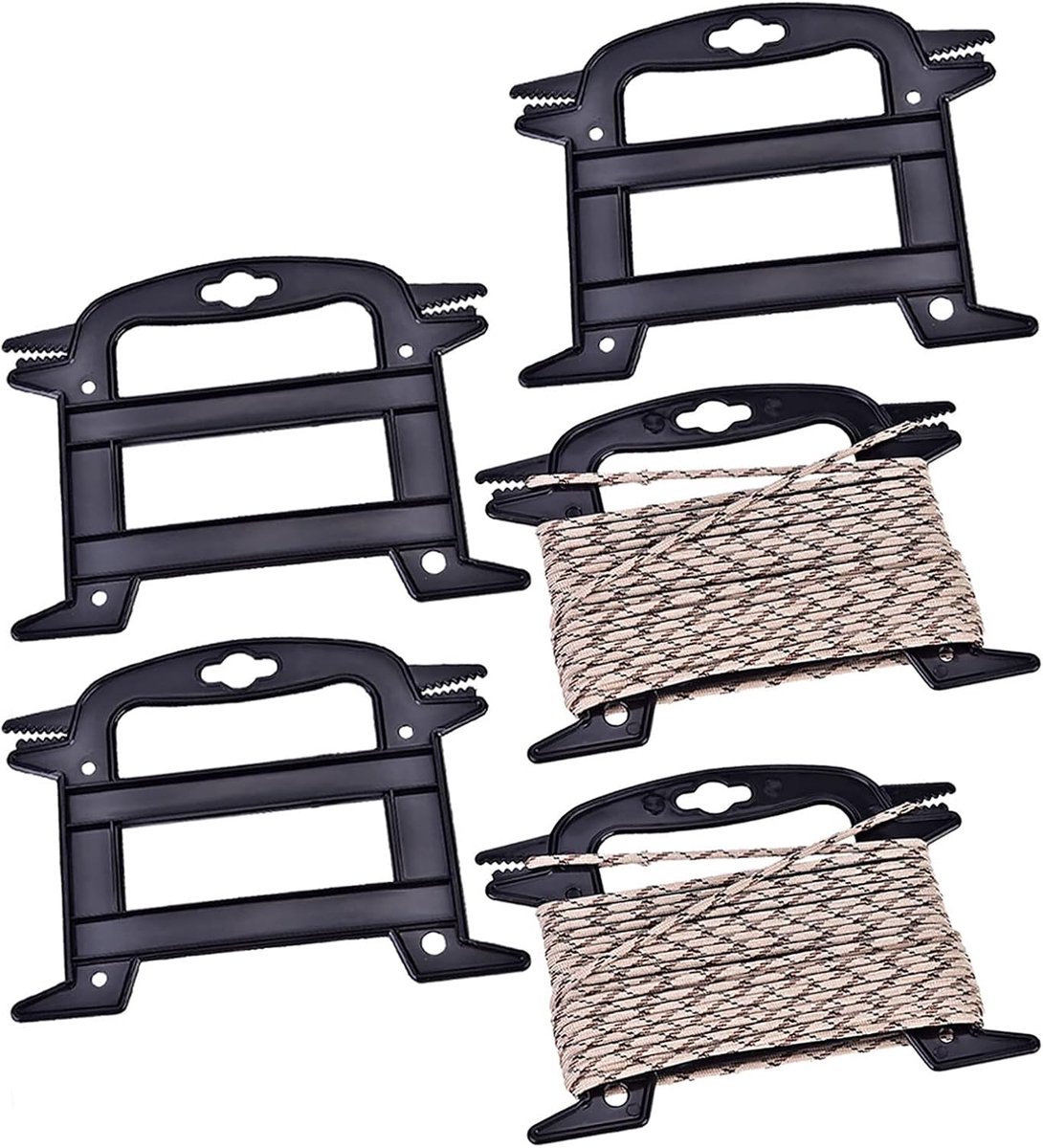 SnelShoppen - 5PCS Touw Organizer - Touw Winder, Voorkomt Ongewenste Knopen, Spool Tool voor Paracord, Visserslijn, Kabel, Bobbins, Ideaal voor Campin