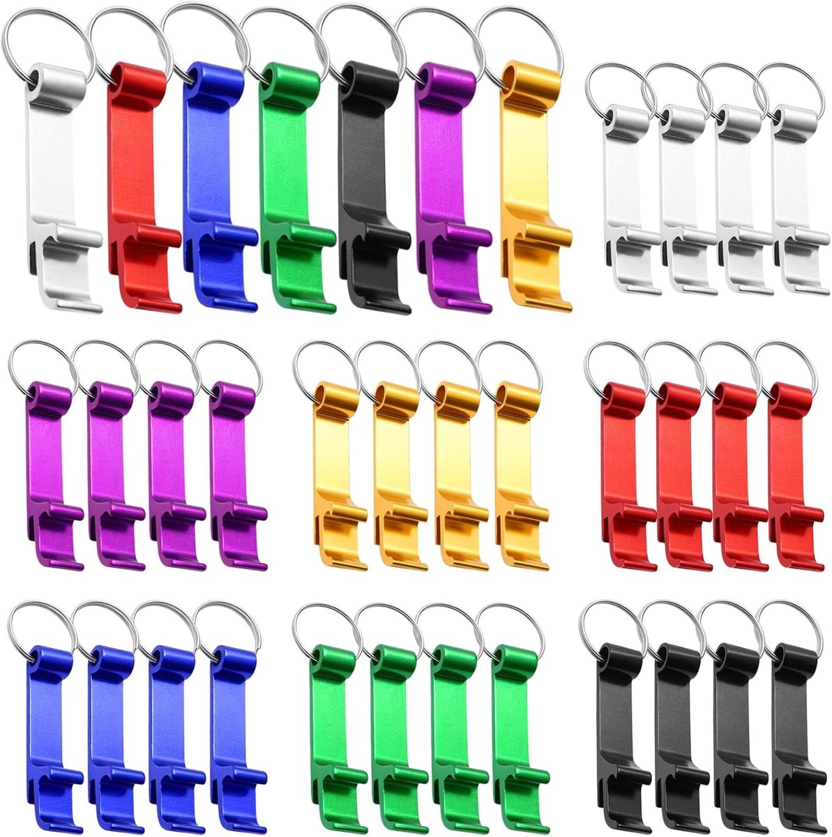 Flessenopener Sleutelhanger 35pcs - Aluminium Klauw Sleutelhanger - 7 Kleuren - Altijd Bij De Hand - ShopVlot