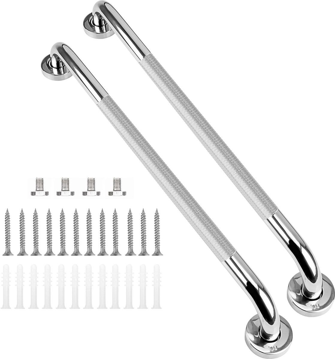 SnelShoppen - Grijpbeugels voor Badkuipen en Douches (2-pack), Antislip Badkamergrijpbeugels, 304 Roestvrijstalen Douchehandgreep 80 cm, Veiligheidsgr