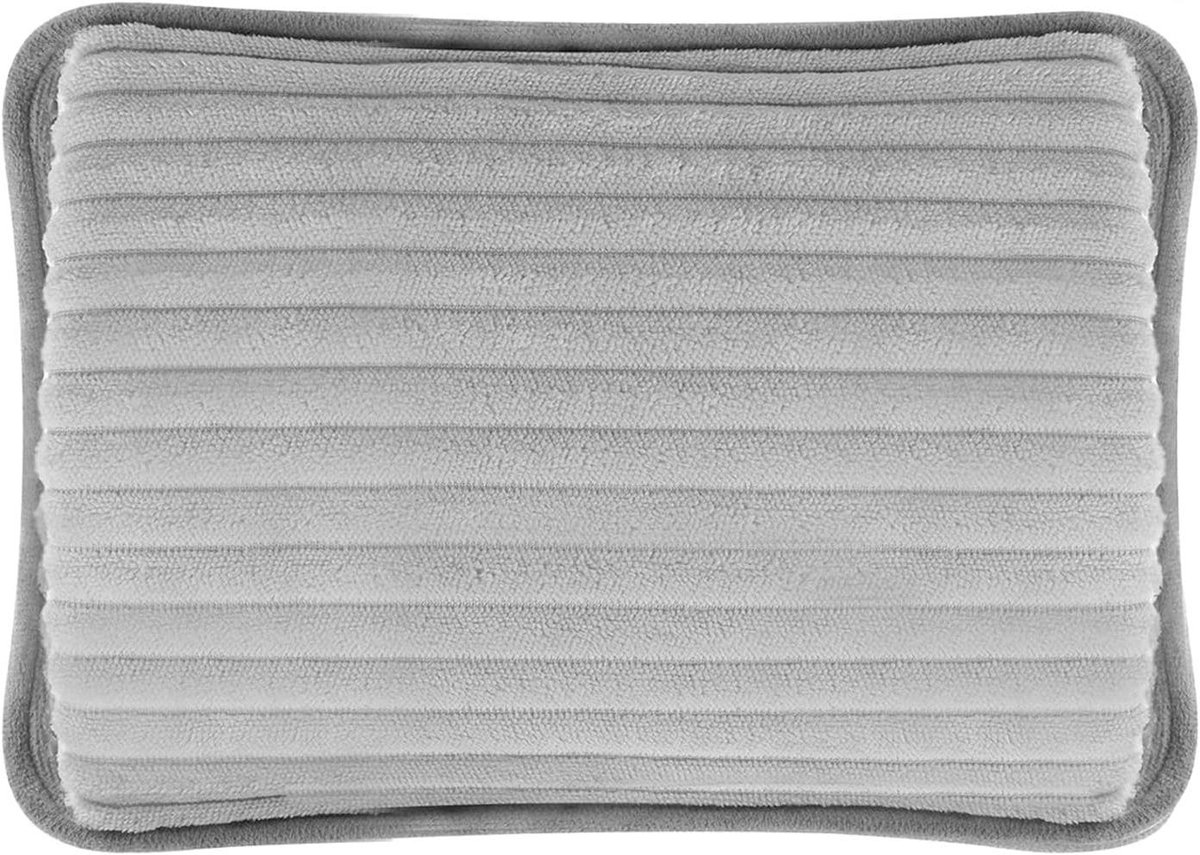 Elektrische Warmwaterkruik - Oplaadbare Kruik - Lichaam Opwarmen - Zachte Pluche Hoes - 27 x 18 cm - Donkergrijs