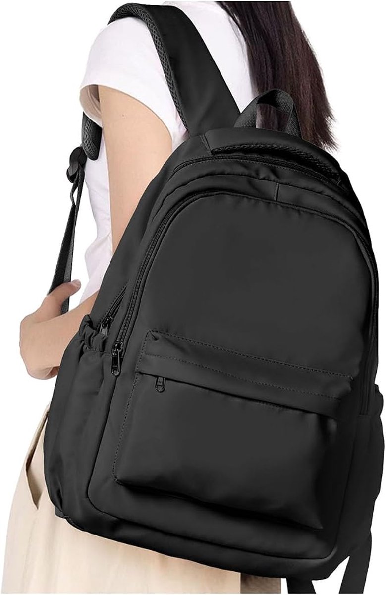 Rugzak - Schoolrugzak - 14 inch Laptoprugzak - Waterbestendig en Lichtgewicht - Met Antidiefstalvak - Casual Dagrugzak - Zwart