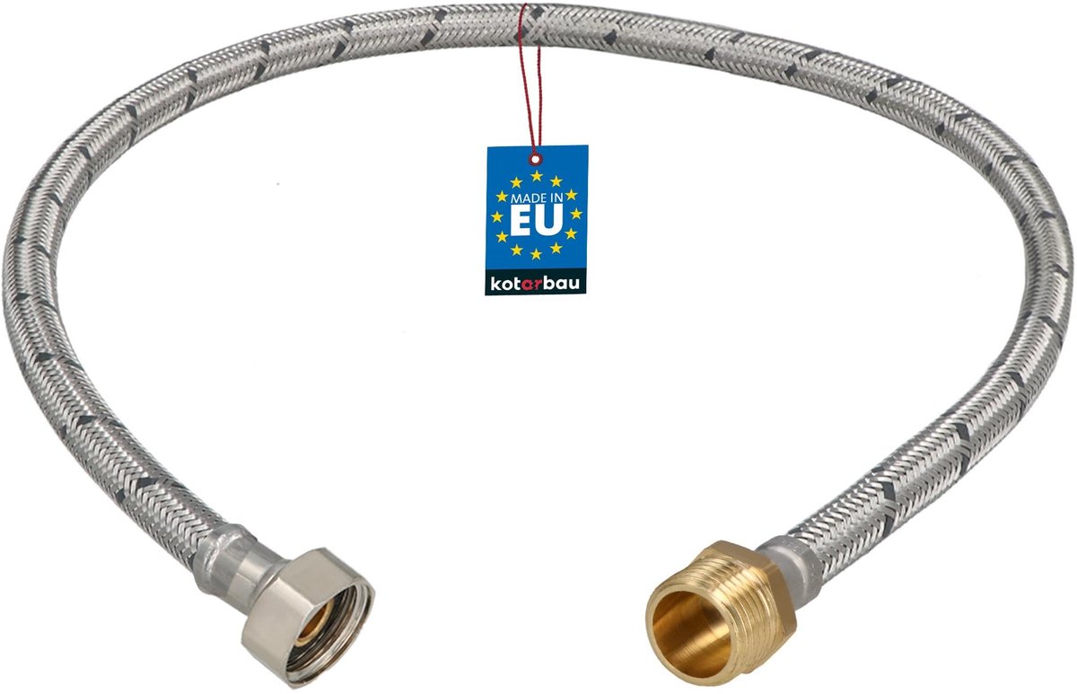 KOTARBAU® Flexibele Aansluitslang 1/2"x1/2" - Sanitaire Aansluitslang 70 cm - Flexibele Kraanslang - Buitendraad x Binnendraad - Aansluitslang Armatuur - Gevlochten Roestvrijstalen Aansluitslang