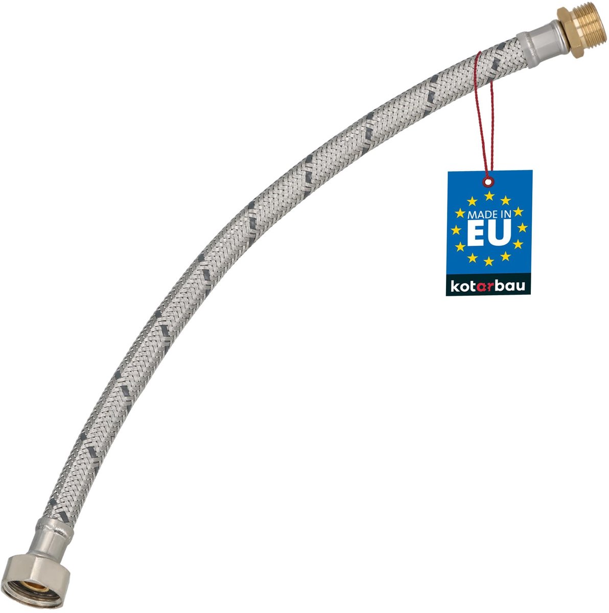 KOTARBAU® 2 Stuks - Flexibele Aansluitslang 1/2"x3/8" - Sanitaire Aansluitslang 40 cm - Flexibele Kraanslang - Buitendraad x Binnendraad - Aansluitslang Armatuur - Gevlochten Roestvrijstalen Aansluitslang