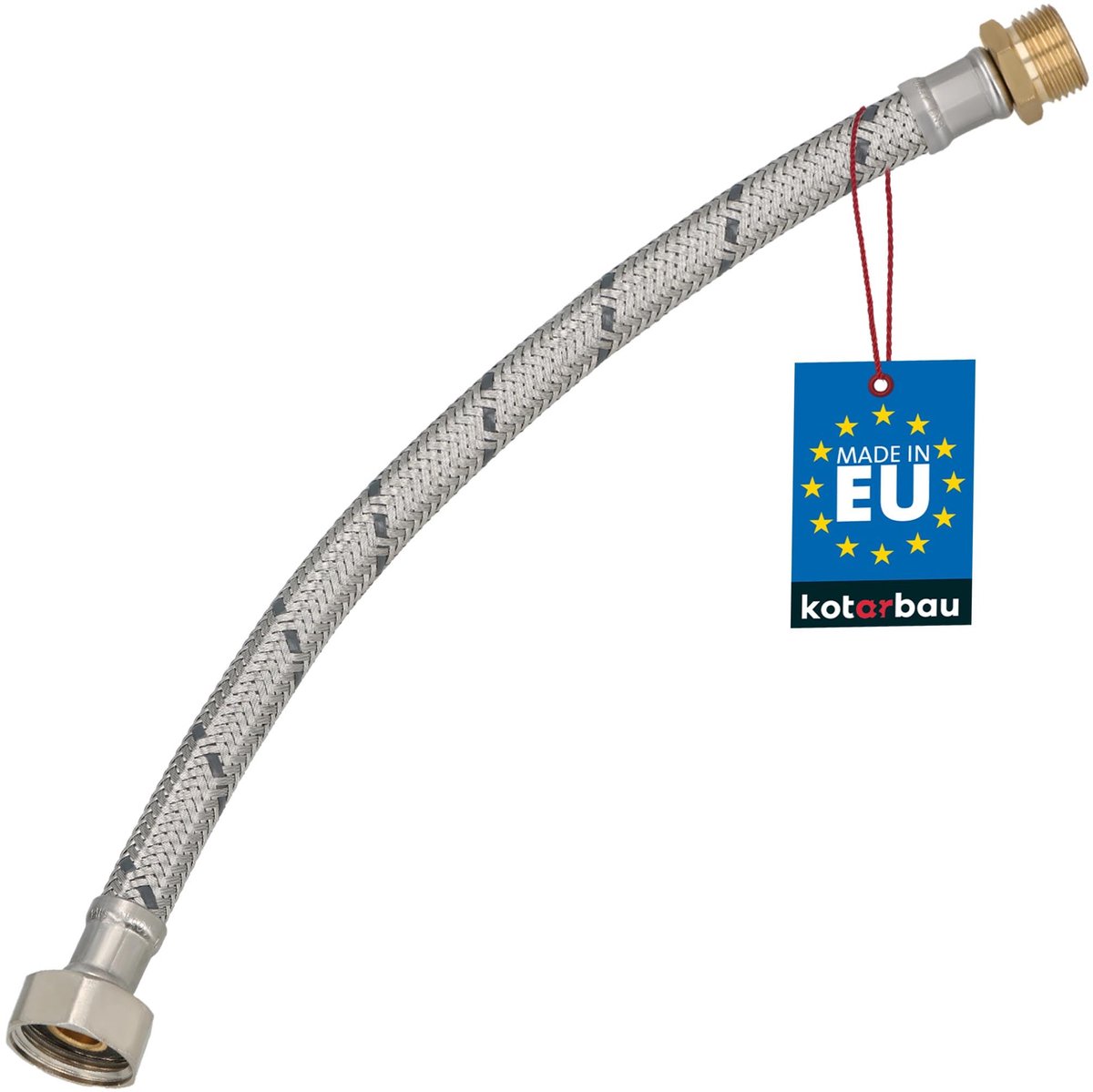 KOTARBAU® Flexibele Aansluitslang 1/2"x3/8" - Sanitaire Aansluitslang 30 cm - Flexibele Kraanslang - Buitendraad x Binnendraad - Aansluitslang Armatuur - Gevlochten Roestvrijstalen Aansluitslang