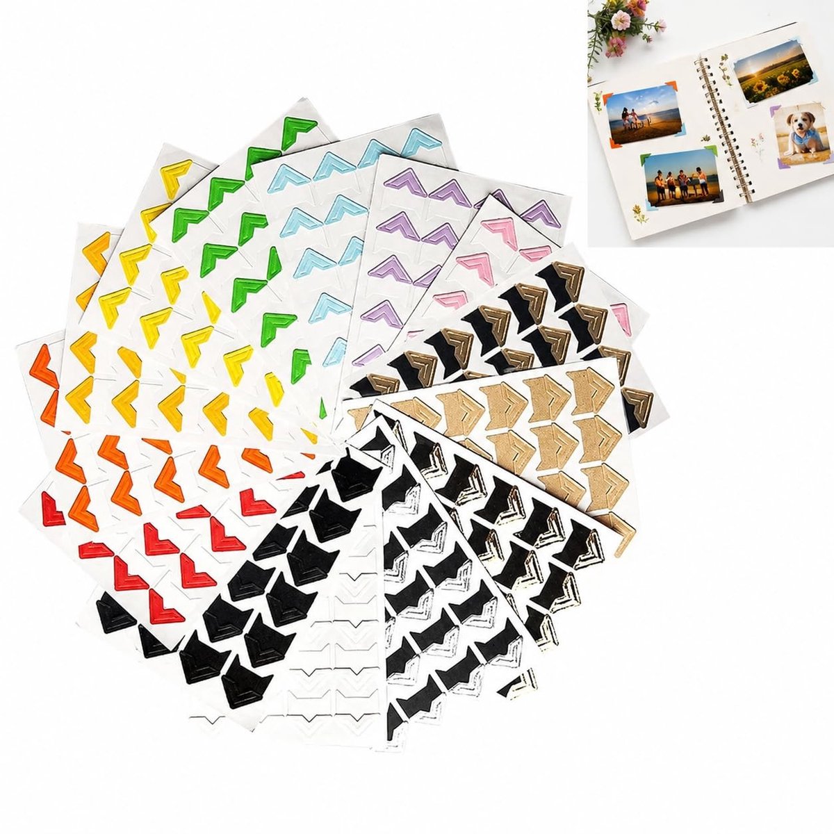 Solidchoice - 366 Stuks Zelfklevende Fotocorners voor Scrapbooking