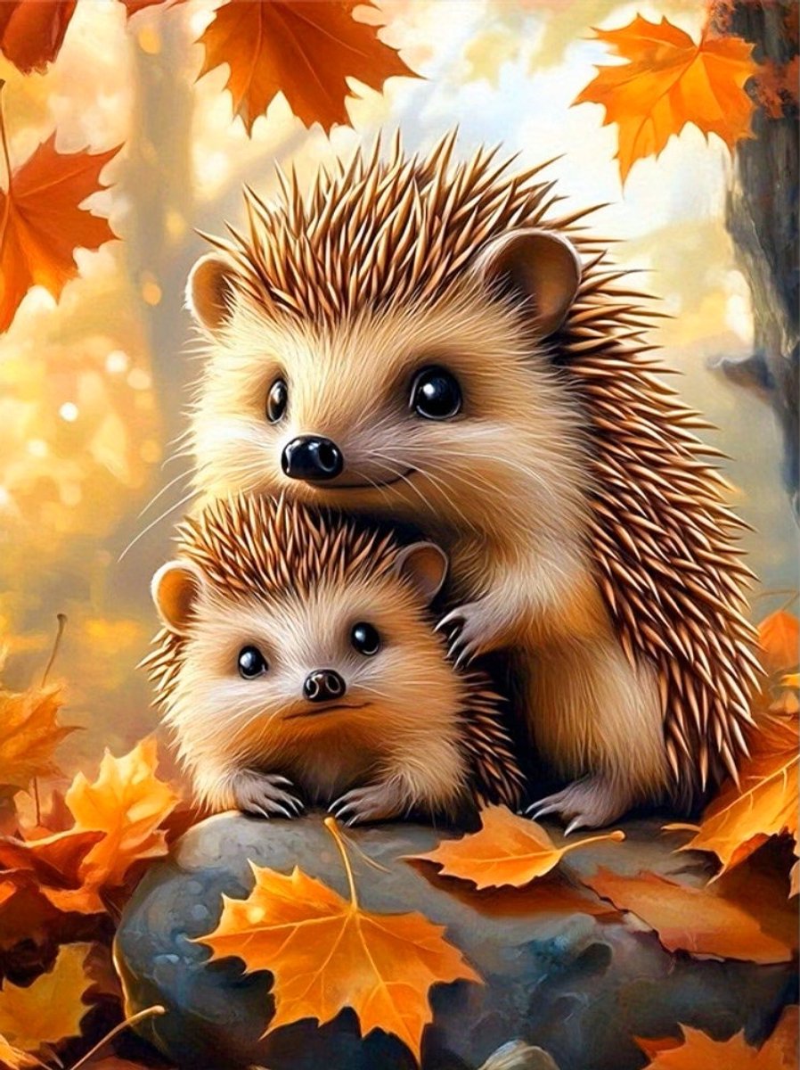 40x30cm Diamond Painting herfst egels (vierkant) nr 214