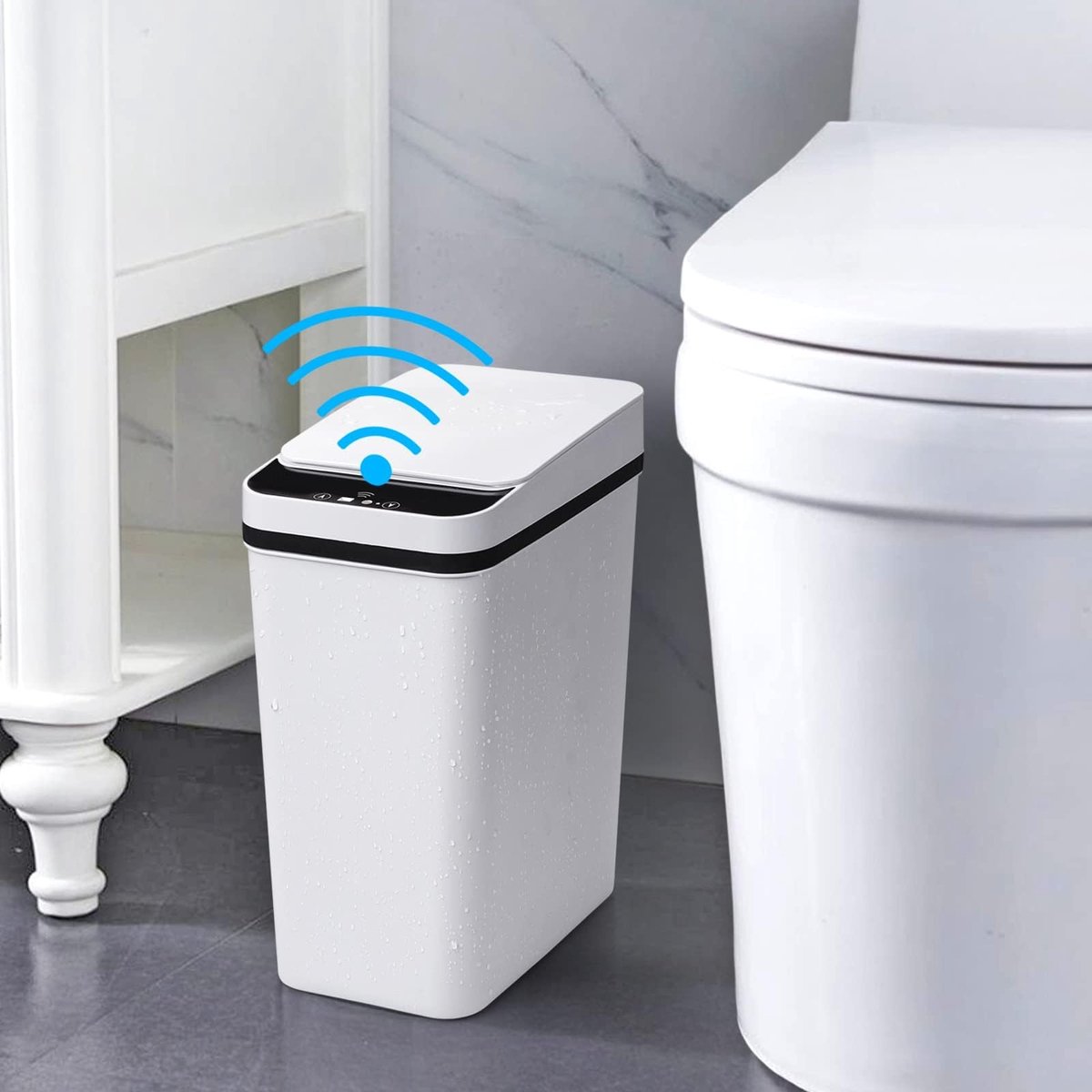 Solidchoice - Touchless Vuilnisbak voor Badkamer met Sensortechnologie, 12 Liter