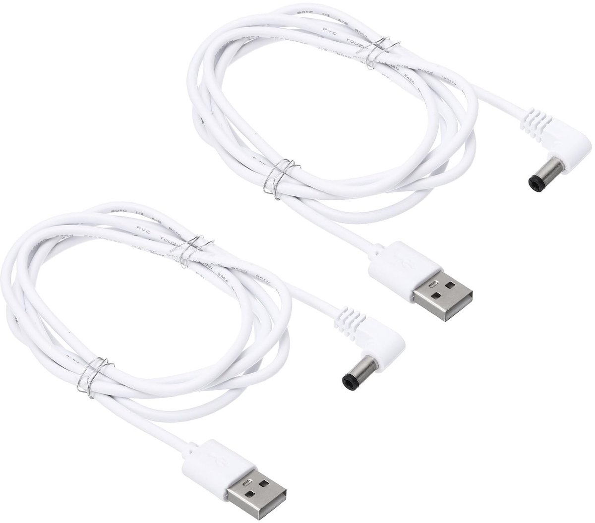 Solidchoice - USB naar DC 5.5 x 2.1mm Voedingskabel - 2 Stuks Adapter voor Apparaten
