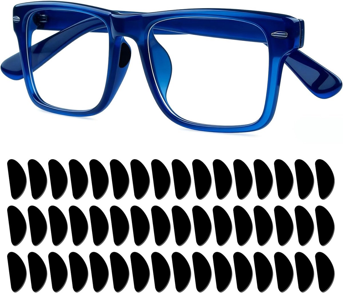 Pack of 24 Silicone Nose Pads for Eyewear, Non-Slip, 19mm Black, 1mm Thickness, Self-Adhesive for Sunglasses - ShopVlot