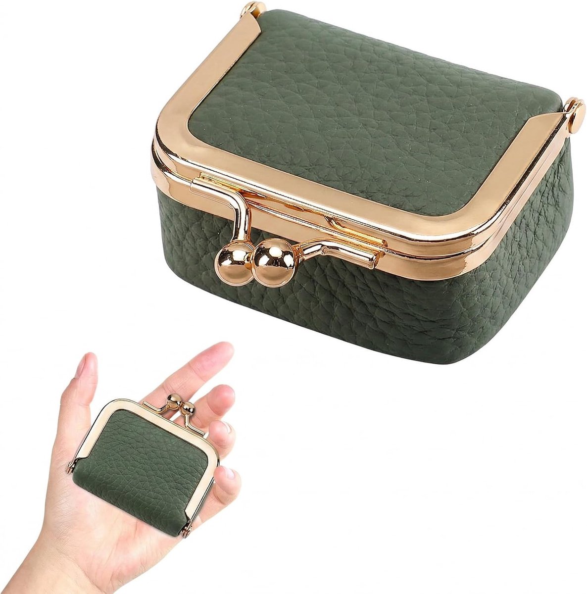 1pc Jewellery Box Small Genuine Leather Mini Jewellery Box with Kiss Closure Jewelry Organizer Small Portable Jewelry - ShopVlot