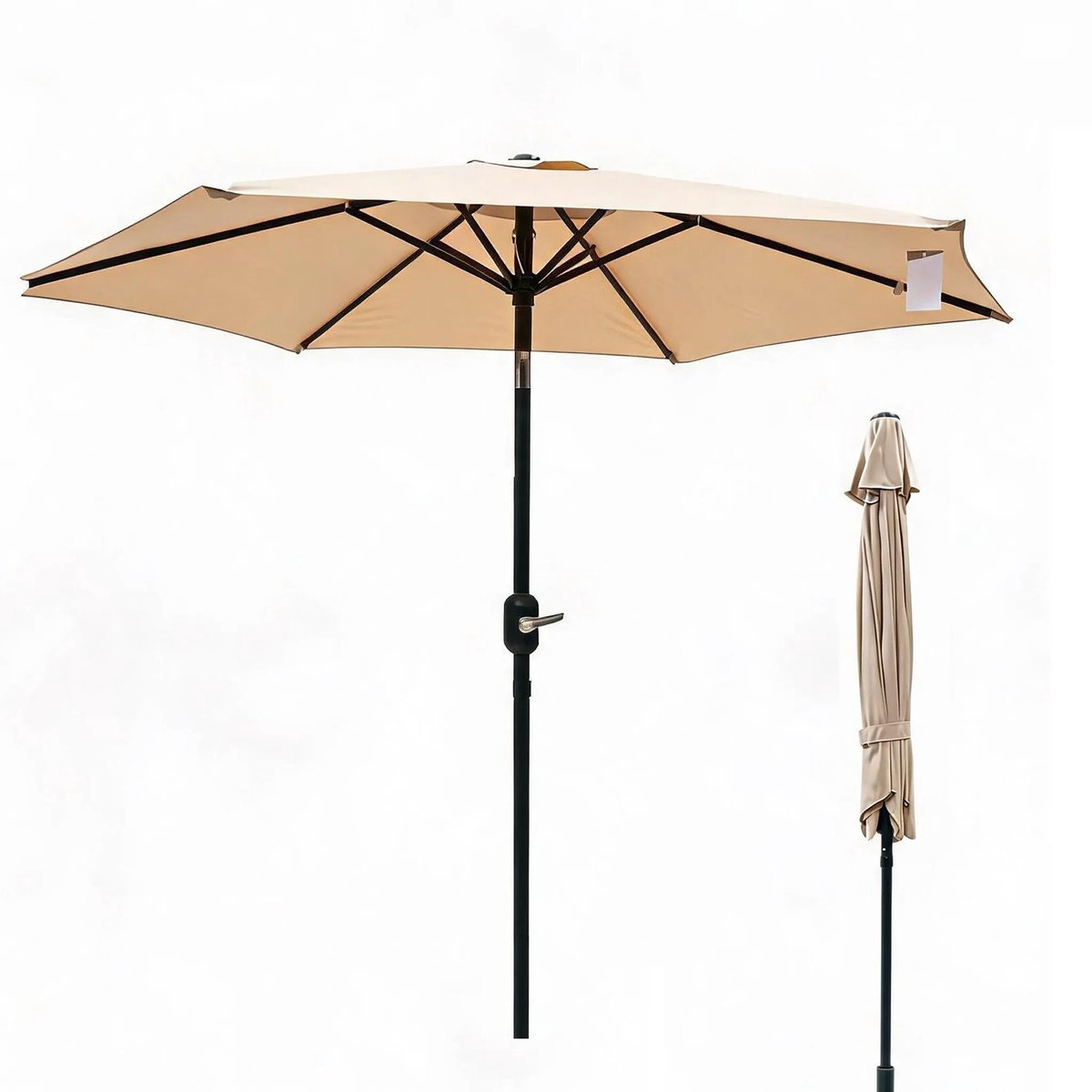 Archi Terrasparasol Ø 275 cm – Kantelbaar – UV-beschermend – Waterafstotend – Tuinparasol – Strandparasol – Beige