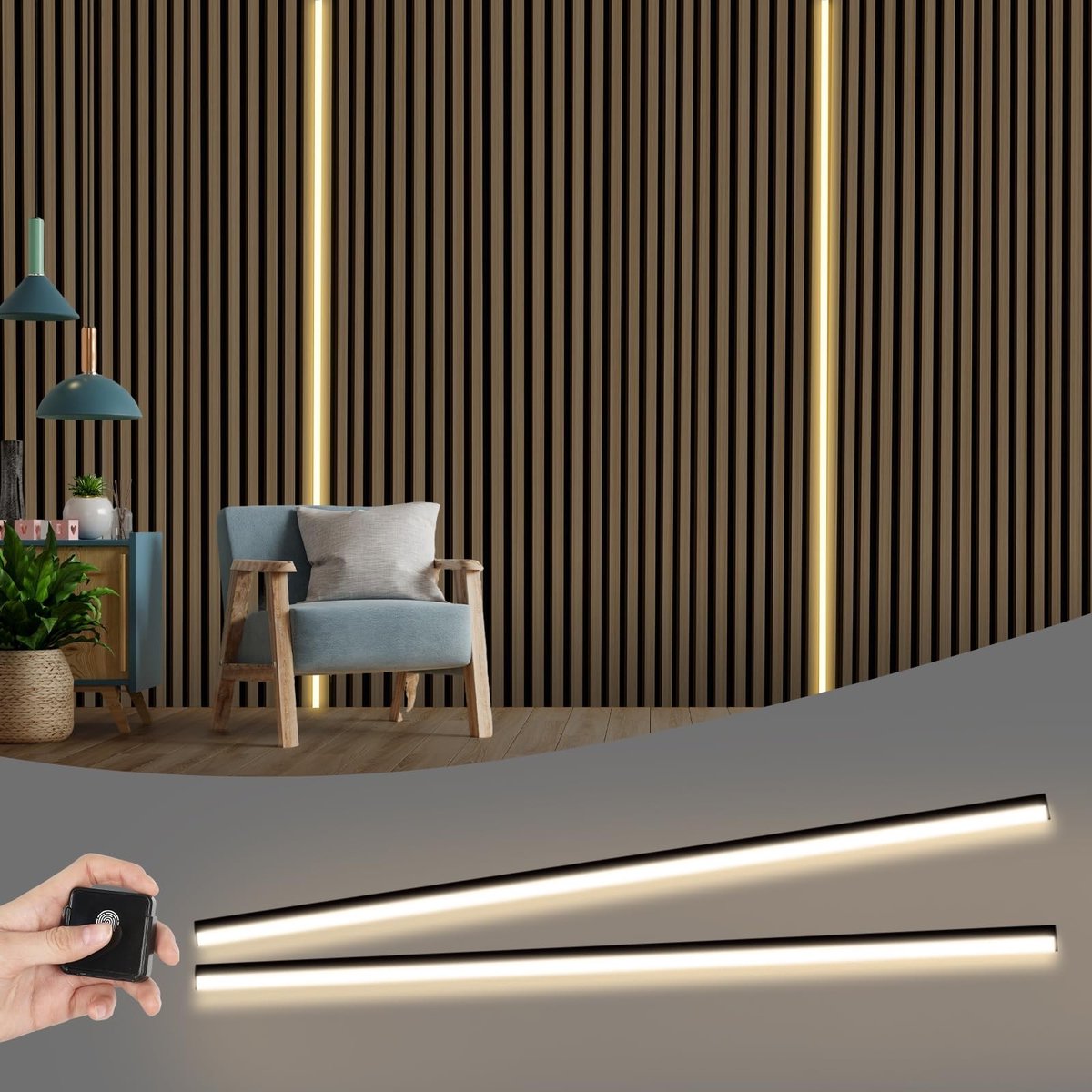 Solidchoice - Dimbare LED Verlichting voor Akoestische Panelen - 2,4 m met Aanraakschakelaar