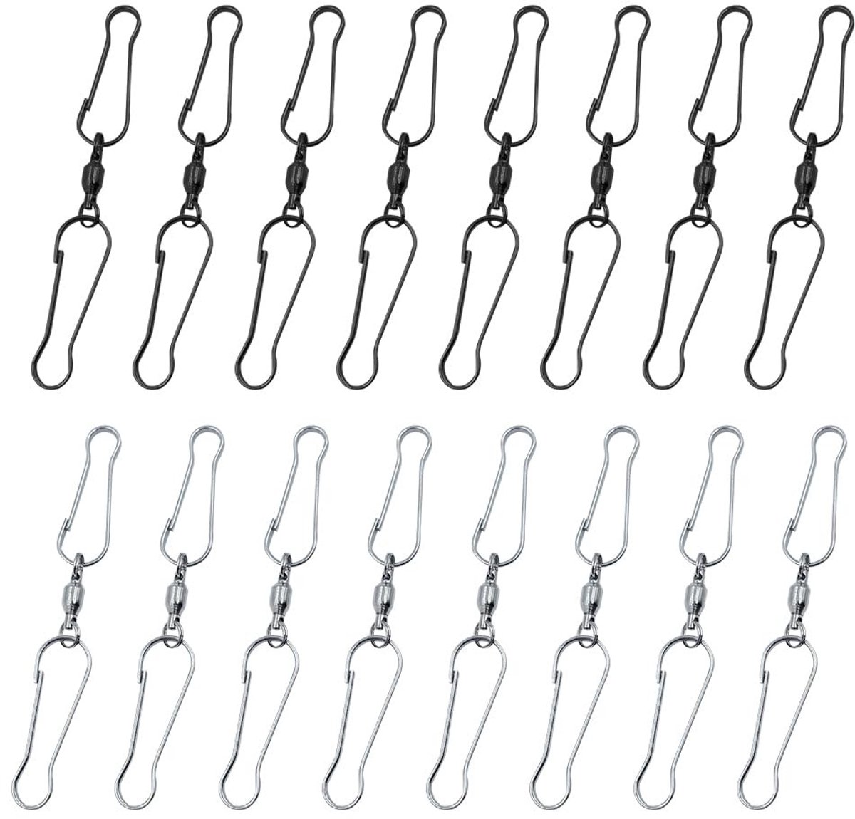 Solidchoice - 16 Stuks Draaibare Dubbele Clips - Roestvrijstalen Hangende Haken voor Windgongen en Decoratie
