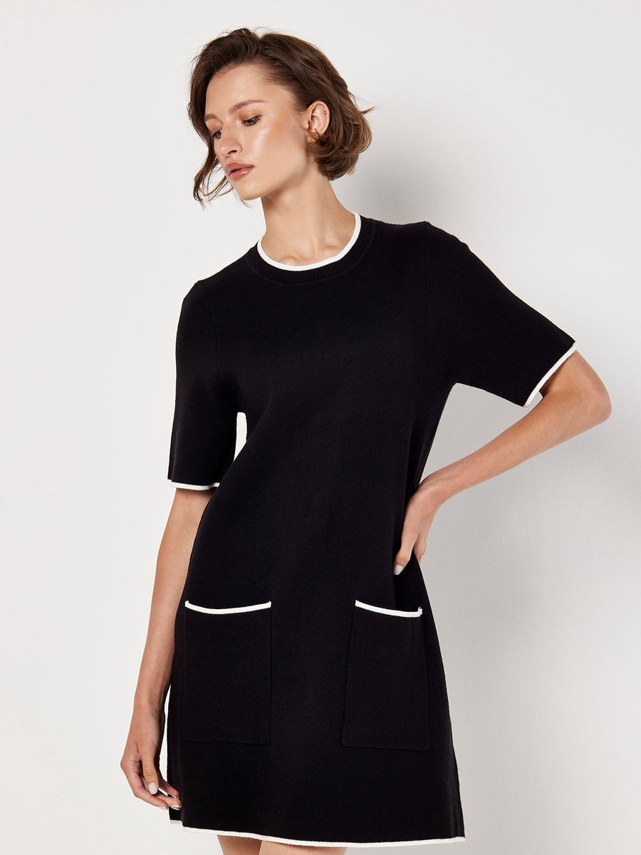 Monochrome Knitted Mini Dress