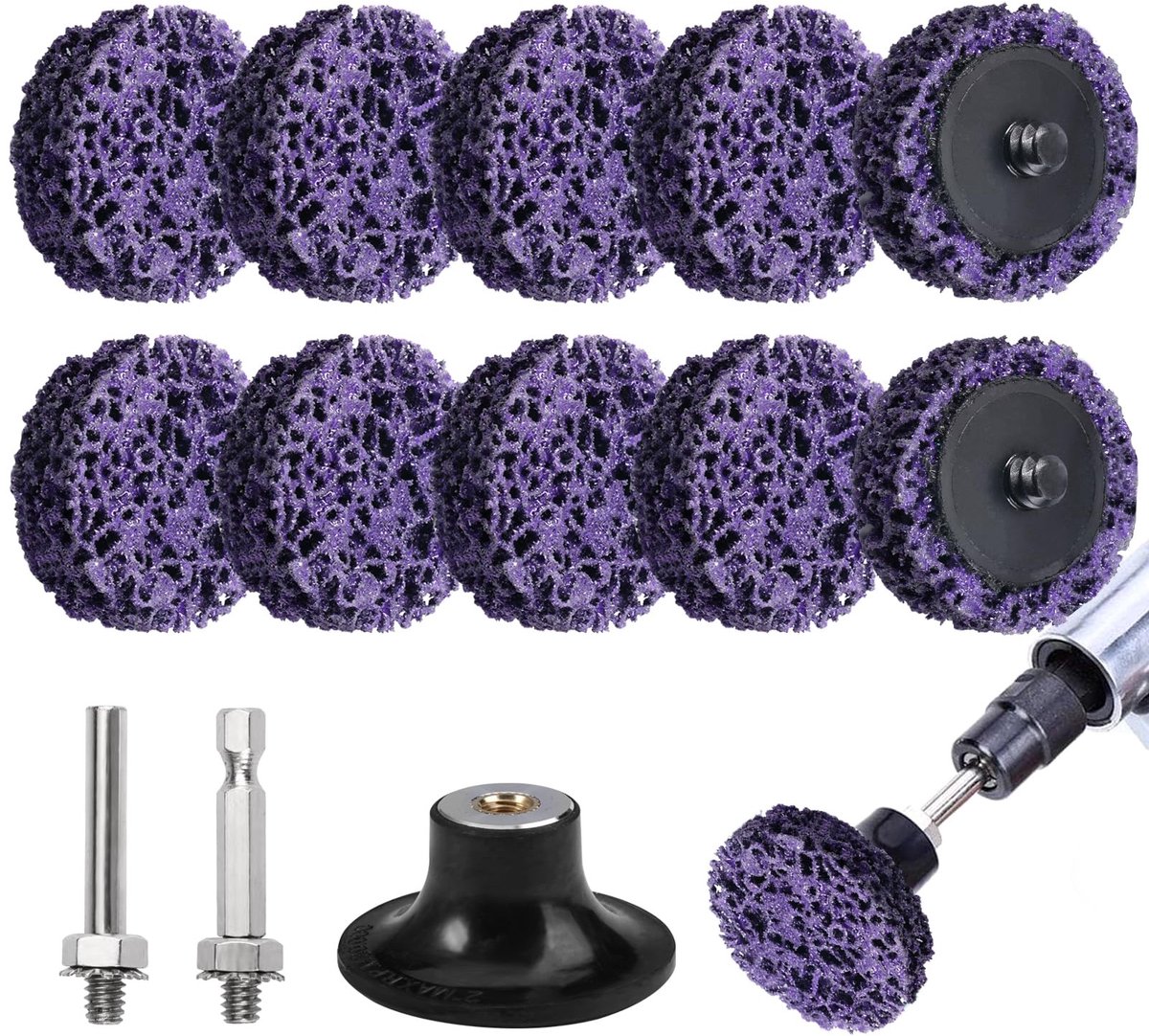 Sanding Disc 50 mm - Coarse Grinding Disc - Coarse Cleaning Disc met Disc Pad Holder - Nylon Fabric Disc voor Angle Grinder - Verf Verwijdering - Roest - Lasnaden