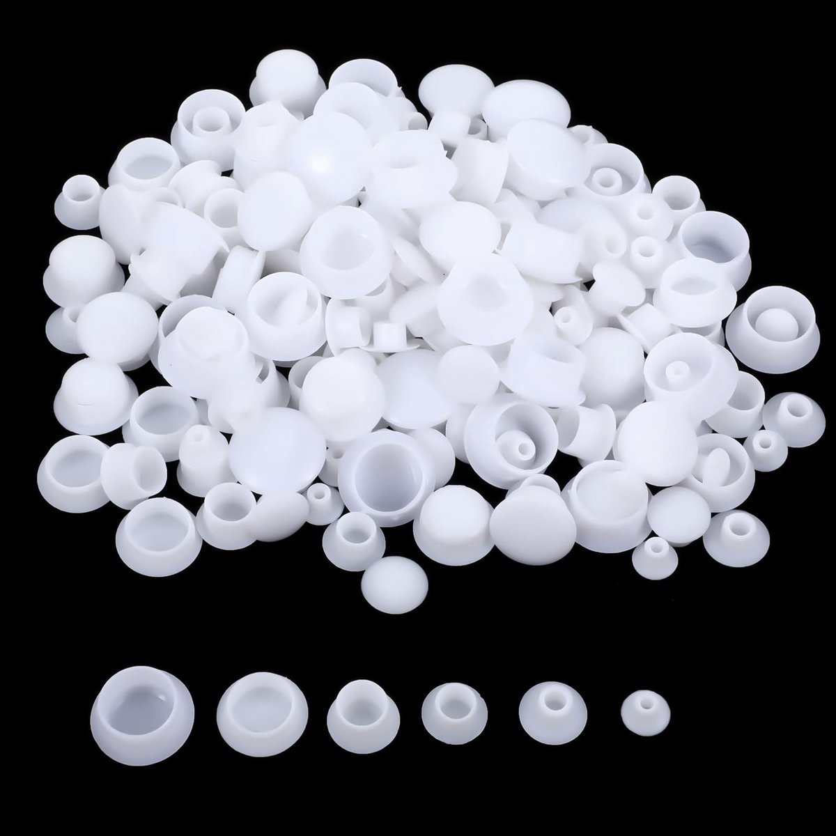 Solidchoice - 180 Stuks Witte Plastic Caps voor Schroefgaten in Diverse Maten