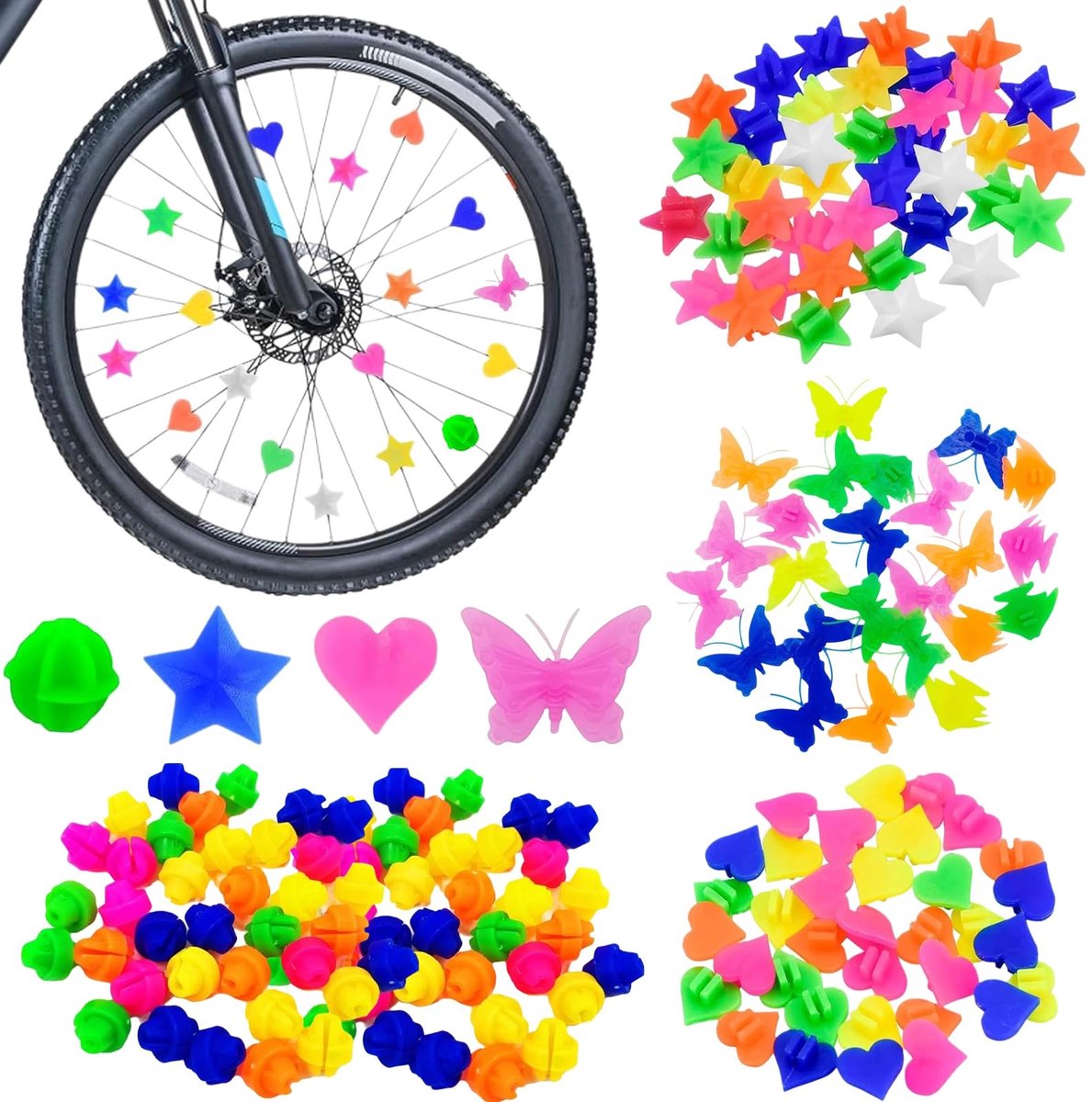 Solidchoice - Set van 120 Kleurrijke Fietspaken Decoraties voor Kinderen