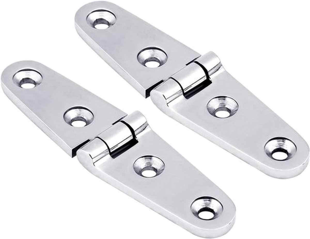 Vervangende RVS Scharnier voor Bootcabine Deuren, Polished Mirror Afwerking, Duurzaam en Roestvrij