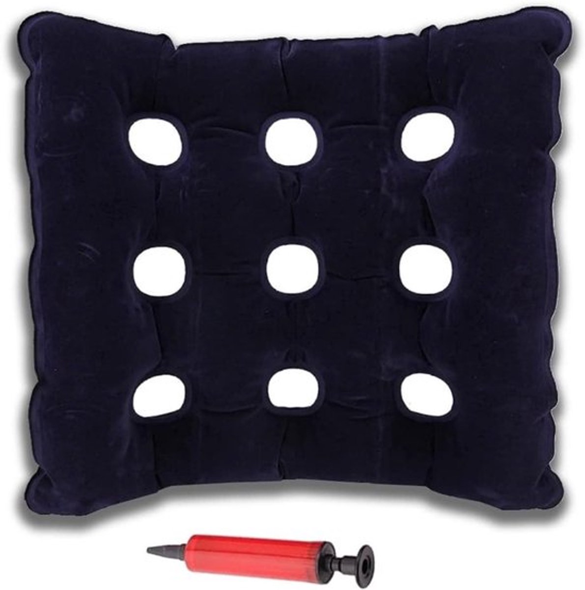 Opblaasbaar Zitkussen voor Rolstoel en Stoel, Ademend en Draagbaar Kussen ter Voorkoming van Doorligwonden, Ideaal voor Thuis en op Reis (Blauw)
