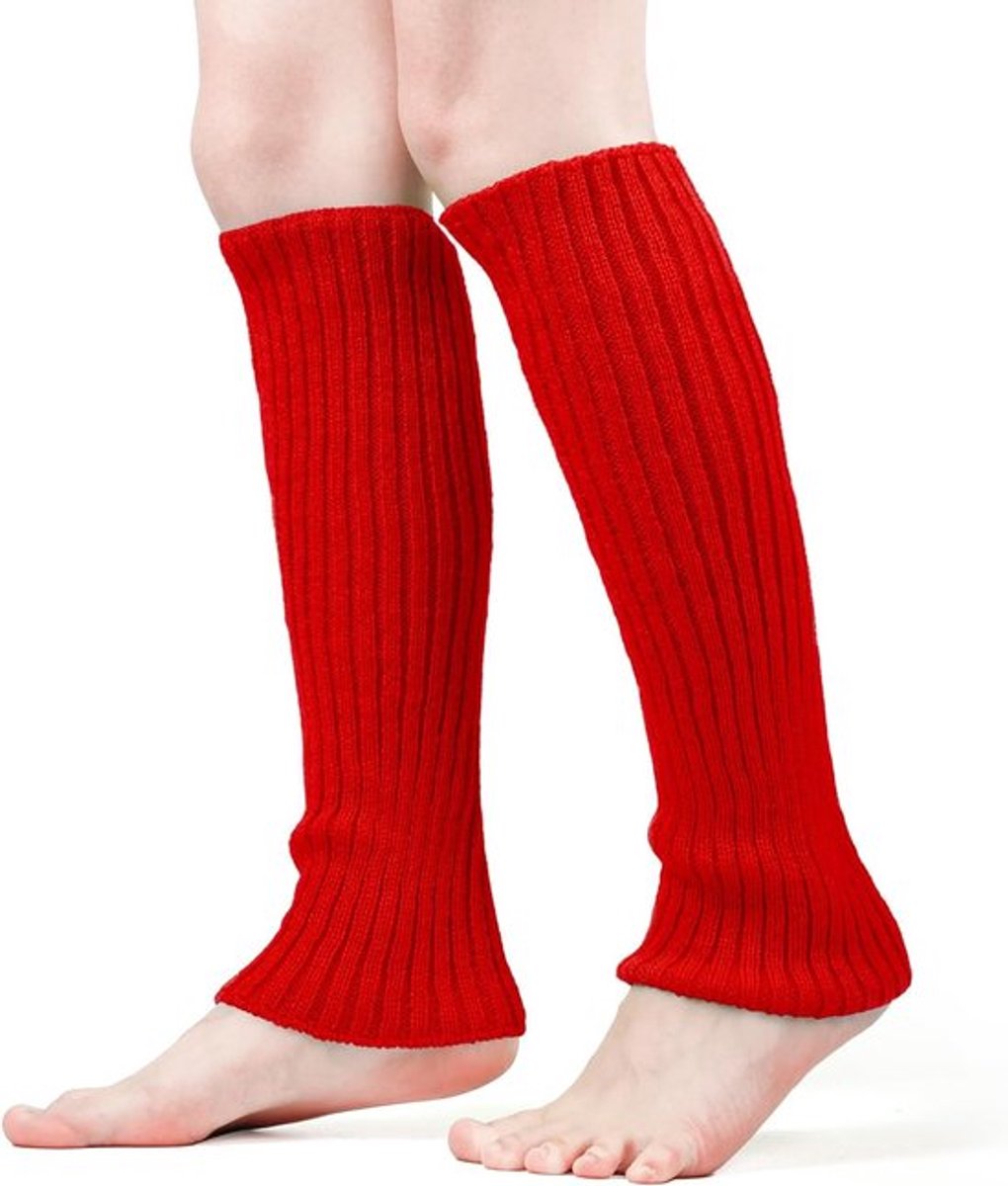 Zachte Legwarmers in Ribbelstructuur voor Cosplay, Feestjes en Sportactiviteiten - Rood