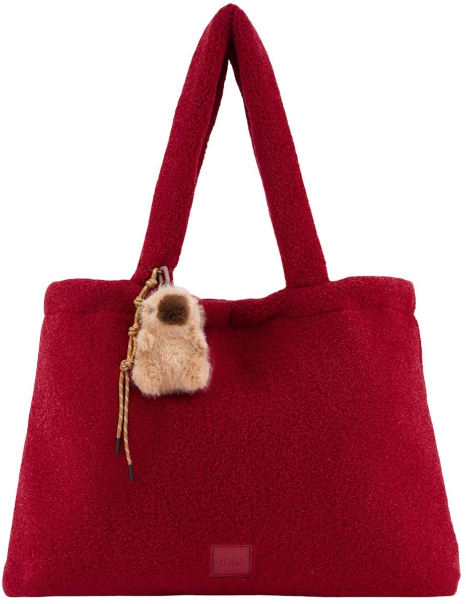 FREDsBRUDER schoudertas Fluffy Friend Tote Bag Real Red rood