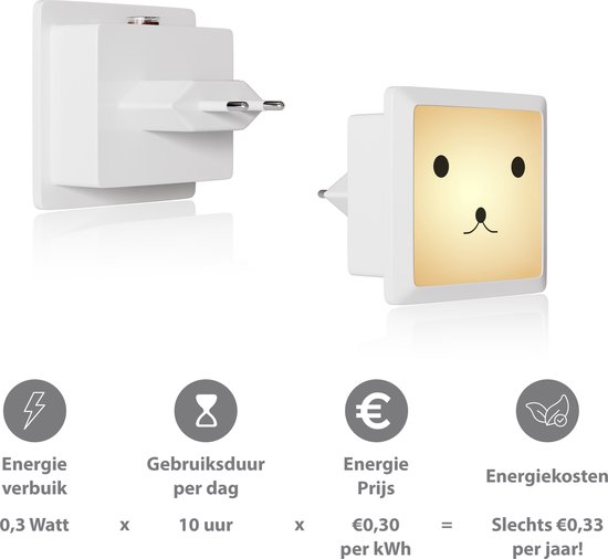 Liefjes & Co Nachtlampje Kinderen - Baby - Automatische Lichtsensor - Met Stopcontactbeschermers - 2 Stuks van Liefjes & Co — afbeelding 3