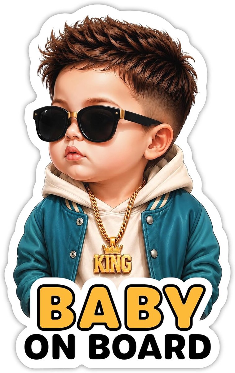 Baby on Board Autosticker, vinyl sticker, 15 x 9,5 cm, weerbestendig en uv-bestendig, zelfklevend, gelamineerd voor - ShopVlot