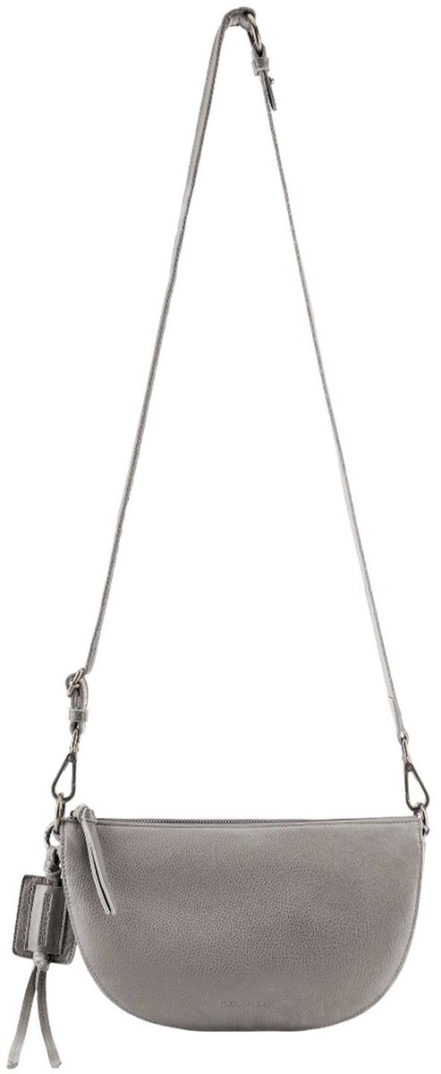 FREDsBRUDER Leren schoudertas My Forever Friend Halfmoon Bag Wren grijs