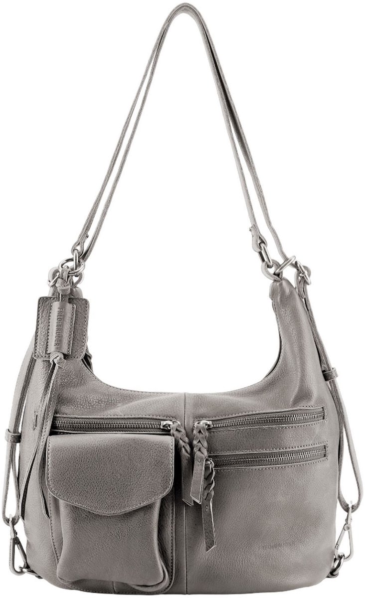 FREDsBRUDER Leren schoudertas rugzak My Forever Friend Multi-Hobo Bag Grey grijs