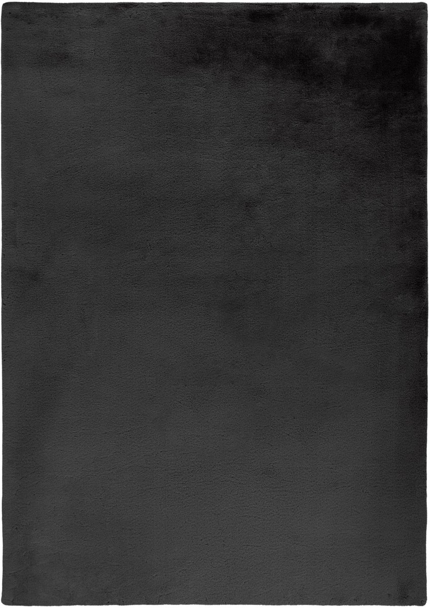 Padiro hoogpolig shaggy vloerkleed 200 x 290 cm - grafiet - modern effen design - geschikt voor vloerverwarming - van polyester