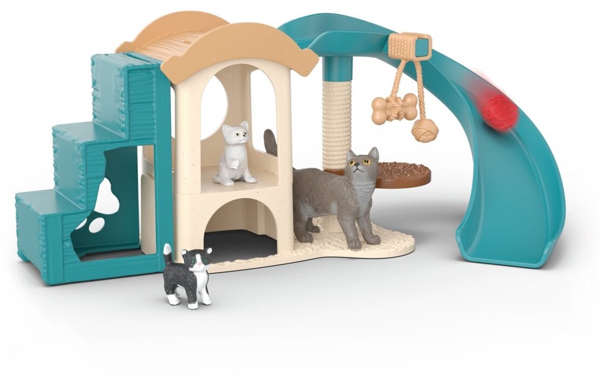 Schleich kattenspeelgoed speelset met krabpaal en wip. — cadeau in Spellen & Speelgoed - foto 6