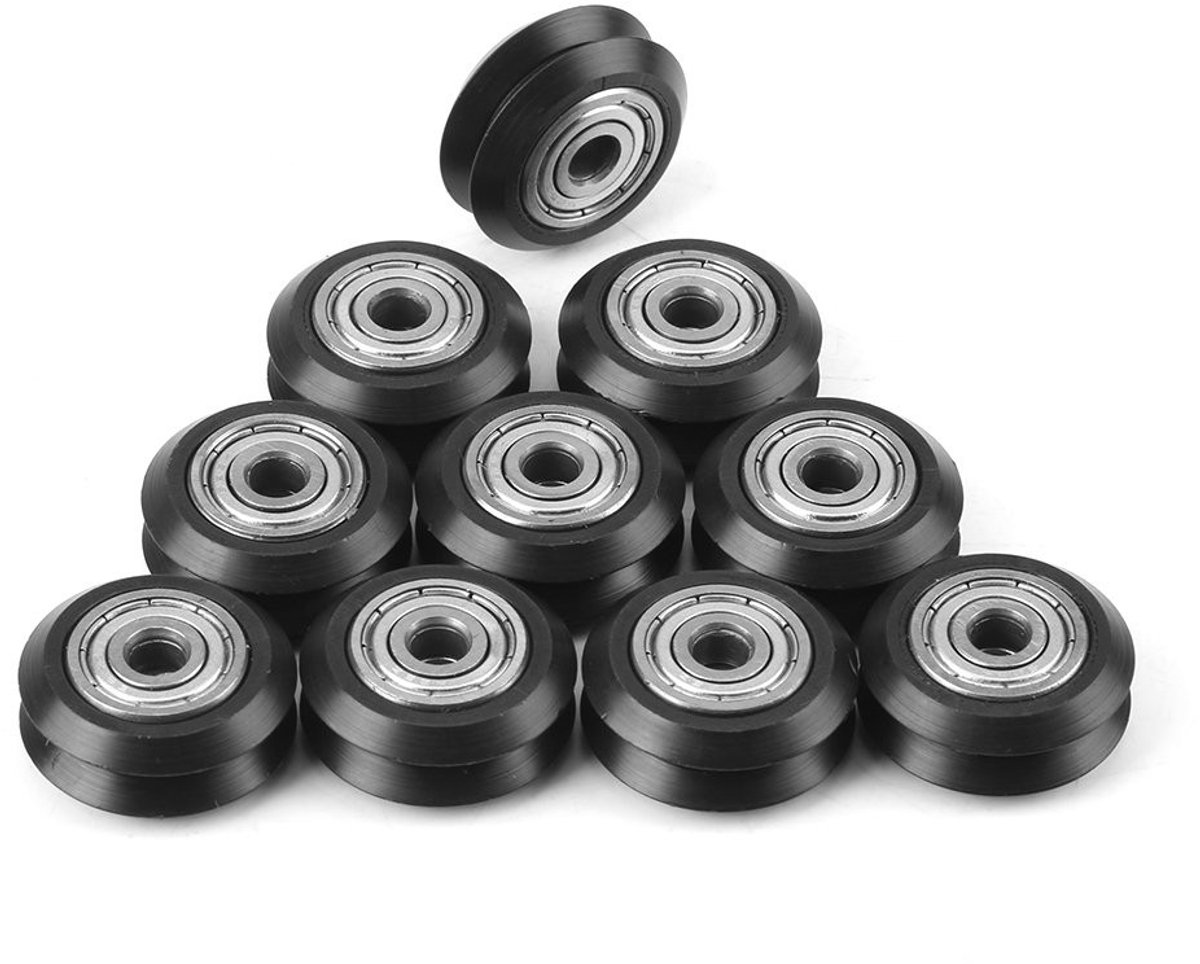 Solidchoice - Set van 10 Diepe Groef Rollen voor Lineaire Bewegingssystemen