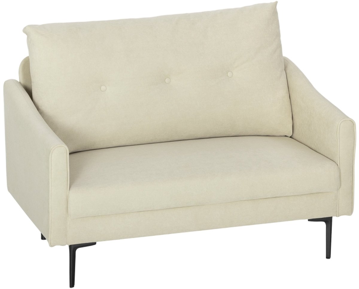 1-Zits Fauteuil - Crème Stoffen Lounge Stoel - Getufte Rugleuning - 124 cm - 240 kg
