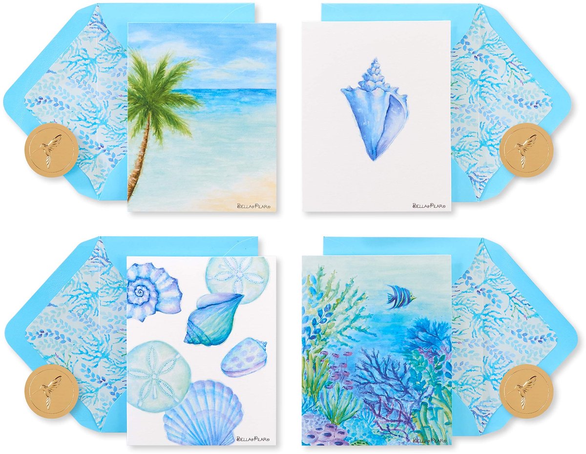 Solidchoice - Blauwe Lege Wenskaarten met Enveloppen - Set van 20
