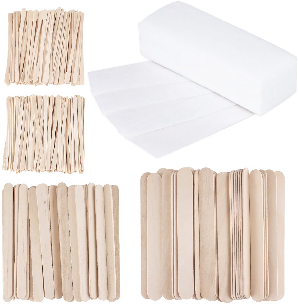Solidchoice - 400 stuks Wax Strips Kit - Harsstrips en Applicator Sticks voor Ontharing