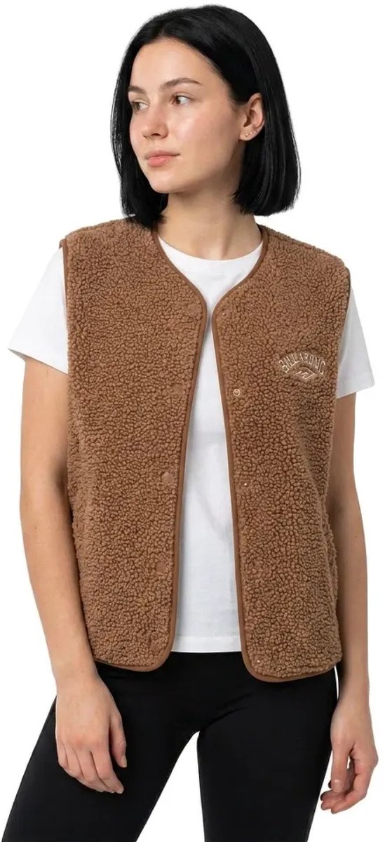 Billabong Be Happy Fleece Vest Bruin M Vrouw