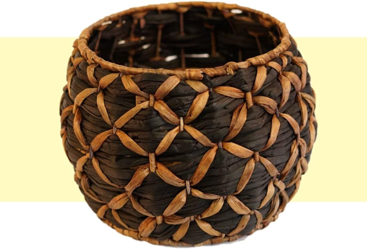 Nusa Originals - Black Decorative Basket - Large 35x23cm - Fairtrade & Eco Friendly - ShopVlot