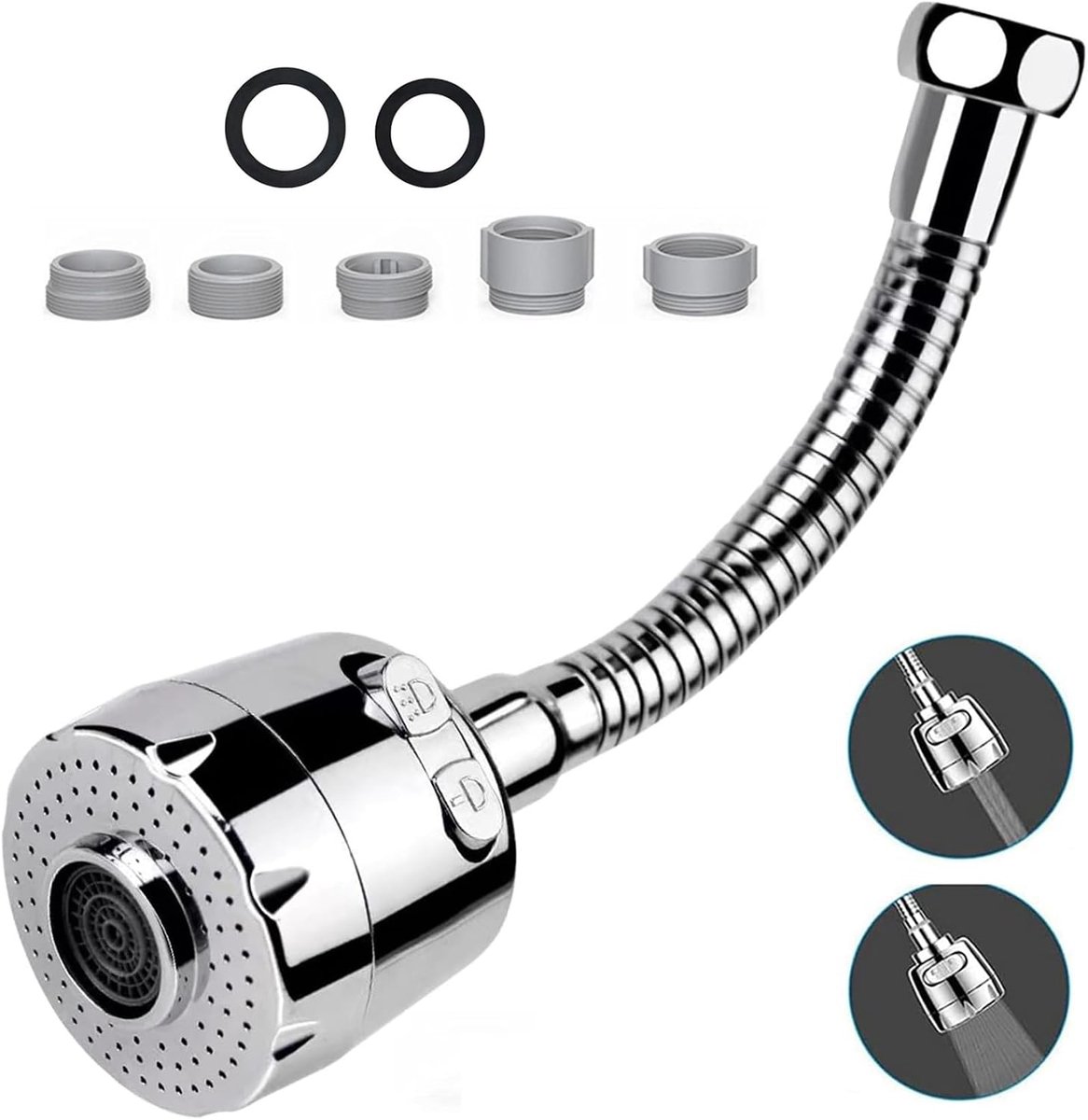 Kitchen Faucet Extension with 2 Modes, 25 cm, Hand Shower for Kitchen Sink, 680 °F, Kitchen Faucet Fan with Water - ShopVlot