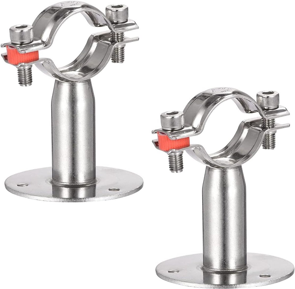 2pcs Wall Mount Ceiling Mount Pipe Bracket, (Φ30-34mm) Adjustable Stainless Steel Bracket Clip, Ideal for Pipe, Tube - ShopVlot