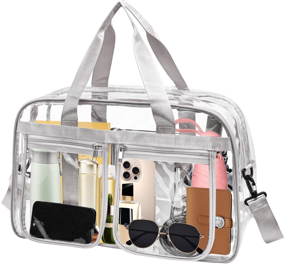 Solidchoice - Grote Transparante Tote Bag met Rits - Duffle Toilettas voor Werk en Sport