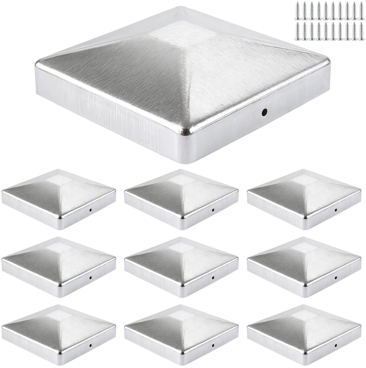 Solidchoice - 10 Stuks Paalkappen 12x12mm - Verzinkt voor Hekpalen